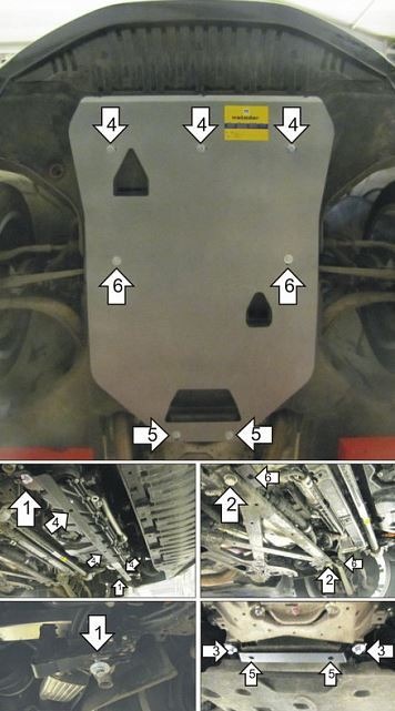 Защита стальная Мотодор для картера двигателя и КПП на Audi A8 фото 2