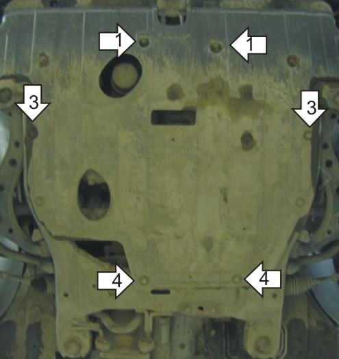 Защита стальная Мотодор для картера двигателя, КПП на KIA Sorento фото 3