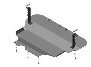 Защита алюминиевая Мотодор для картера двигателя, КПП на Volkswagen Golf Skoda Octavia/Superb и SEAT Leon