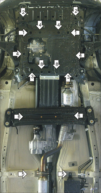 Защита алюминиевая Мотодор для картера двигателя, КПП, радиатора и РК на Suzuki Grand Vitara фото 5