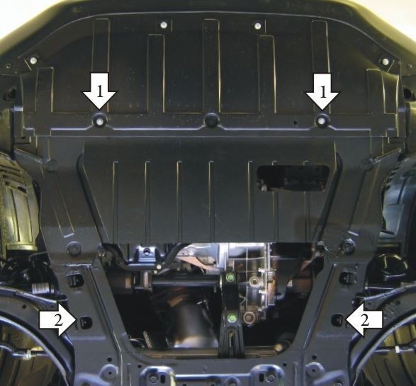Защита стальная Мотодор для картера двигателя, КПП на Nissan Qashqai/Qashqai+2 фото 3