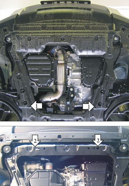 Защита стальная Мотодор для картера двигателя, КПП на Nissan X-Trail фото 3