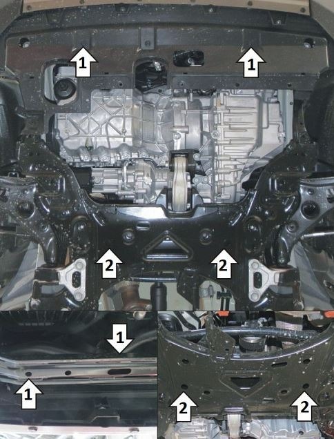 Защита стальная Мотодор для картера двигателя, КПП для Haval Dargo фото 3