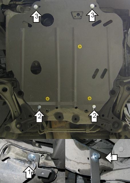 Защита стальная Мотодор для картера двигателя, КПП на Dodge Caliber фото 2
