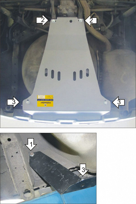 Защита алюминиевая Мотодор для заднего бампера на Nissan X-Trail фото 3