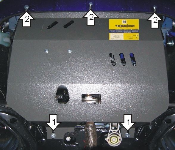 Защита стальная Мотодор для картера двигателя и КПП на FIAT Doblo/Panorama фото 2