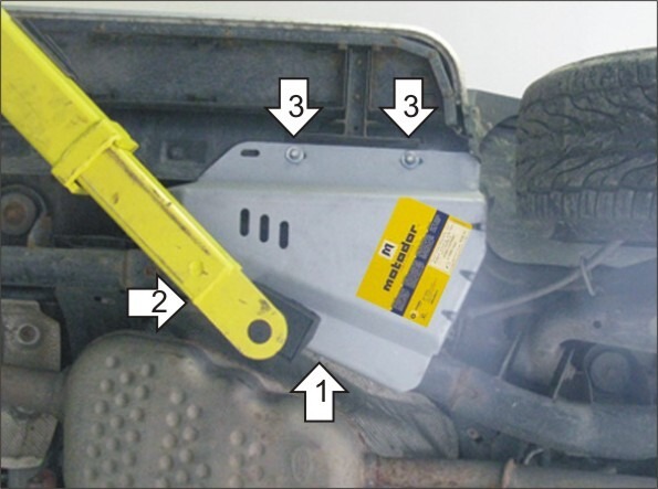 Защита алюминиевая Мотодор для компрессора пневмоподвески на Land Rover Discovery IV и Range Rover Sport фото 4