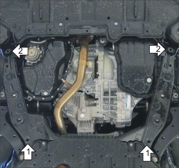 Защита алюминиевая Мотодор для картера двигателя, КПП на Toyota Highlander фото 3