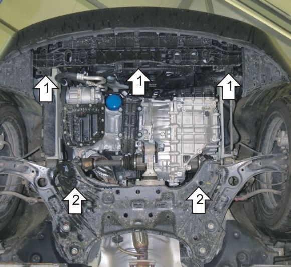 Защита АвтоСтандарт для картера двигателя, КПП для KIA Soul (PS)  фото 3