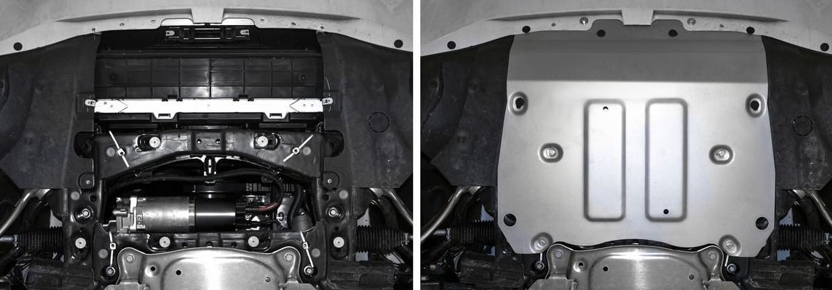 Защита алюминиевая Rival для радиатора и картера на BMW X5 (G05) и  X6 (G06) и X7 (G07) фото 2