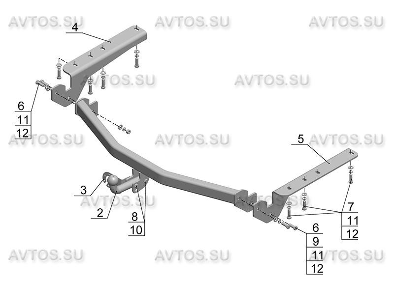 Фаркоп AvtoS для Toyota RAV4, без электрики фото 4