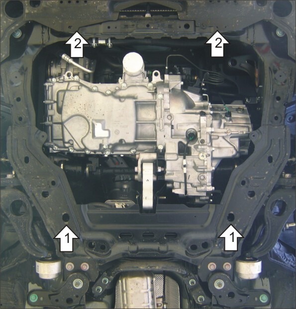 Защита алюминиевая Мотодор для картера двигателя, КПП на Mazda 6 фото 2