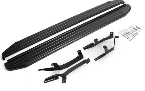 Порог-площадка Rival Premium-Black A173ALB c комплектом крепежа для Kia Sonet (QY)