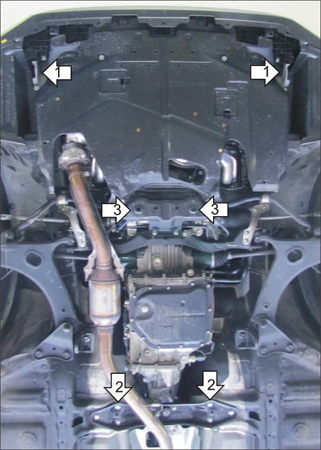 Защита алюминиевая Мотодор для картера двигателя, КПП на Subaru XV фото 2