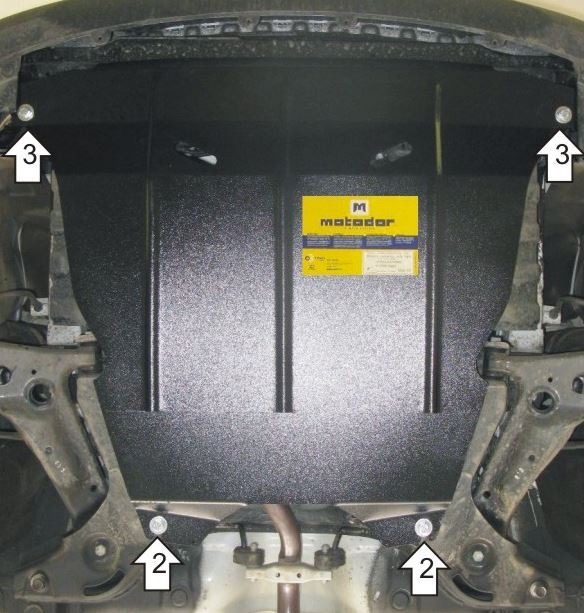 Защита стальная Мотодор для картера двигателя и КПП на KIA Picanto фото 2