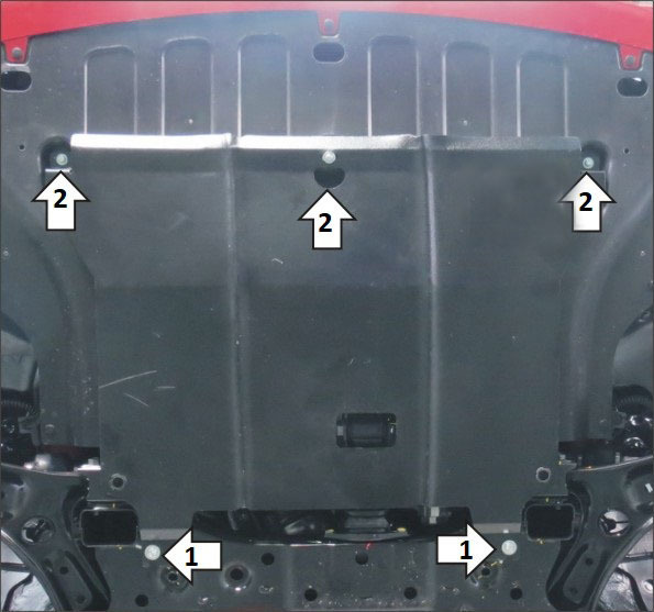 Защита стальная Мотодор для картера двигателя, КПП на KIA Rio/Rio/X-Line и Hyundai Solaris фото 4
