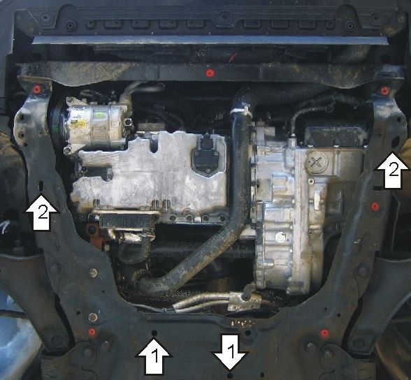 Защита стальная Мотодор для картера двигателя и КПП на Volvo S60/S80/V70/XC60/XC70 и Ford Galaxy/S-max фото 3