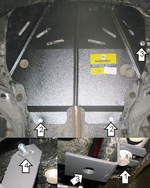 Защита стальная Мотодор для картера двигателя, КПП на Mini Cooper фото 2