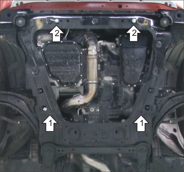Защита алюминиевая Мотодор для картера двигателя, КПП на Renault Koleos фото 2