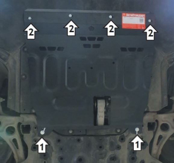 Защита АвтоСтандарт для картера двигателя, КПП на Hyundai Sonata VII (LF) и KIA Optima (JF) фото 2