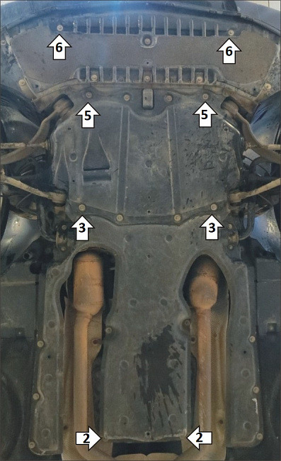 Защита алюминиевая Мотодор для картера двигателя, КПП, РК и радиатора на Mercedes-benz S-class фото 3