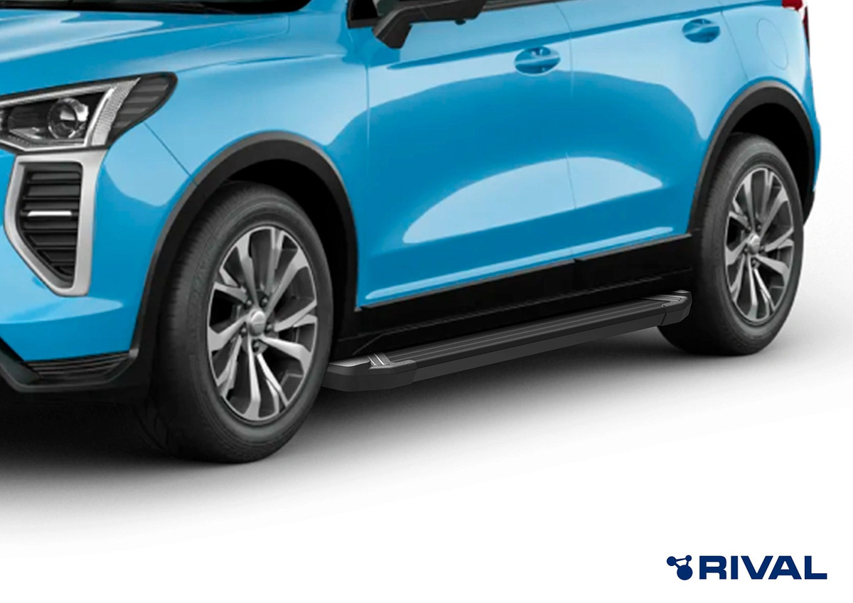 Порог-площадка Rival Black F180ALB c комплектом крепежа для Haval Jollion (1 поколение) и Haval H3 (1 поколение) фото 3
