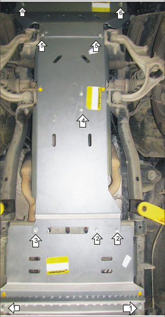 	Защита алюминиевая Мотодор для картера двигателя, переднего дифференциала, КПП, радиатора, РК на Dodge Ram 1500 фото 4