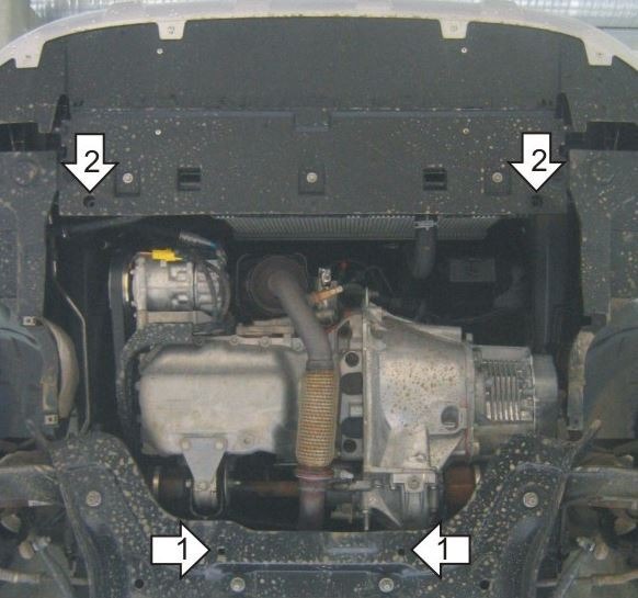 Защита стальная Мотодор для картера двигателя, КПП на Peugeot Partner Tepee фото 3