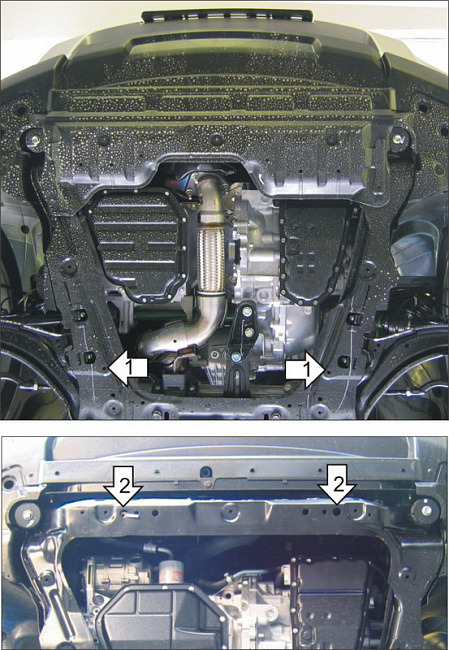 Защита стальная Мотодор для картера двигателя, КПП на Nissan X-Trail и Qashqai фото 3