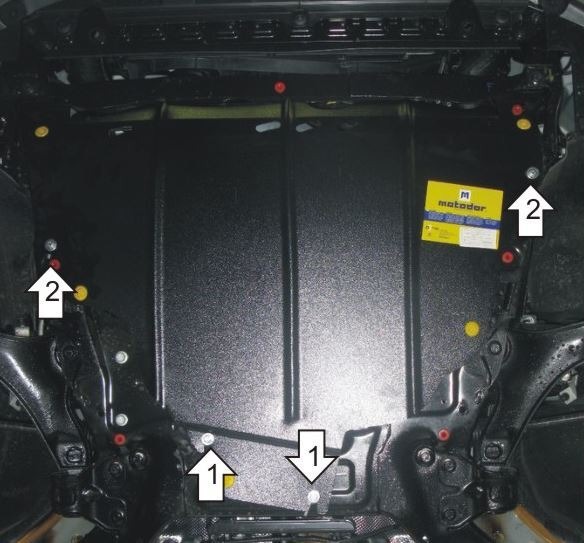 Защита стальная Мотодор для картера двигателя и КПП на Volvo S60/S80/V70/XC60/XC70 и Ford Galaxy/S-max фото 2