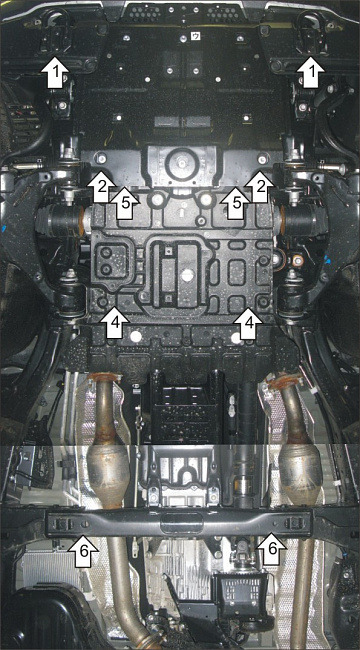Защита алюминиевая Мотодор для картера двигателя, переднего дифференциала, КПП, радиатора на Toyota Land Cruiser 200 и Lexus LX 570/450d  фото 3