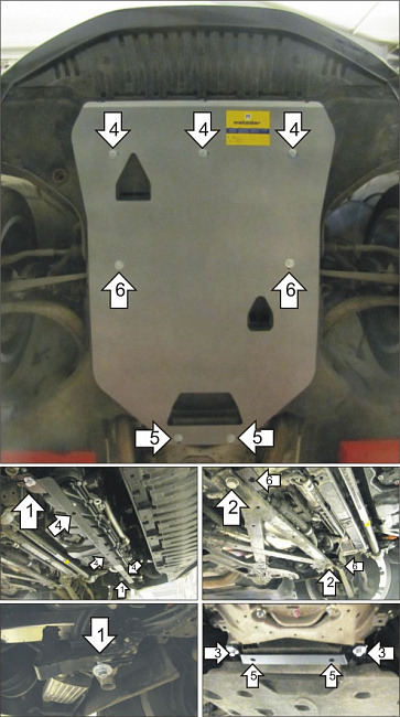 Защита алюминиевая Мотодор для картера двигателя, КПП на Audi A8 фото 3