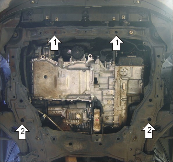 Защита алюминиевая Мотодор для картера двигателя, КПП на Mazda CX-7 фото 3