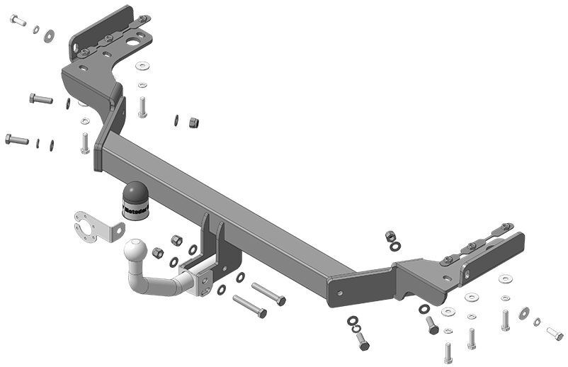Фаркоп Motodor с оцинкованным шаром на Hyundai Custo (1 поколение KU)