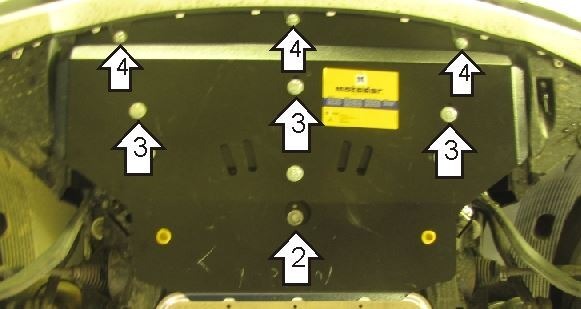Защита стальная Мотодор для радиатора на BMW X3 Е83 фото 2