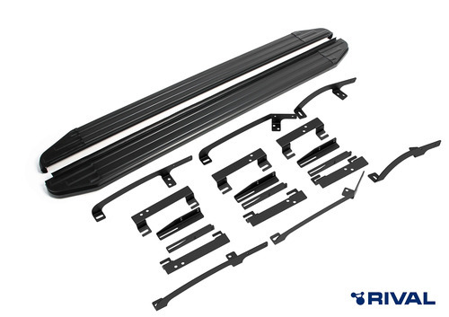 Порог-площадка Rival ​Premium-Black A180ALB c комплектом крепежа для GAC GS3 (2 поколение)