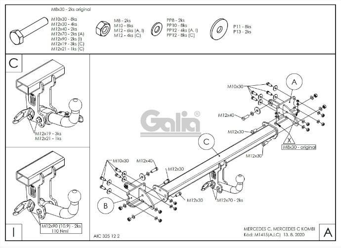 Фаркоп GALIA для MB C-Class фото 2