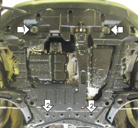 Защита АвтоСтандарт для картера двигателя, КПП для Citroen C4 Aircross и Peugeot 4008 и Mitsubishi ASX (GA)​ фото 3