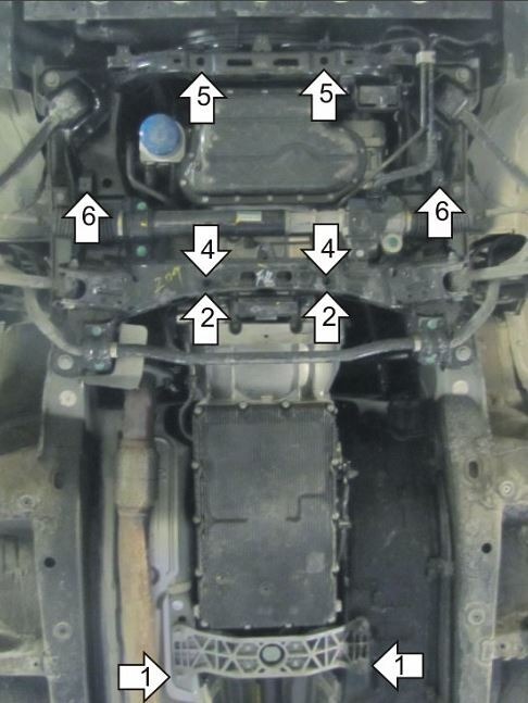Защита стальная Мотодор для картера двигателя, КПП на Hyundai Genesis фото 5