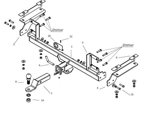 Фаркоп Бизон для Haval F7 (1 поколение)​ и F7x (1 поколение)