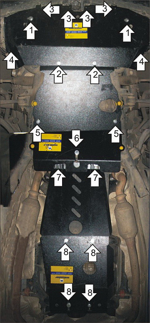 Защита стальная Мотодор для картера двигателя, КПП, радиатора и РК на Land Rover Range Rover фото 6