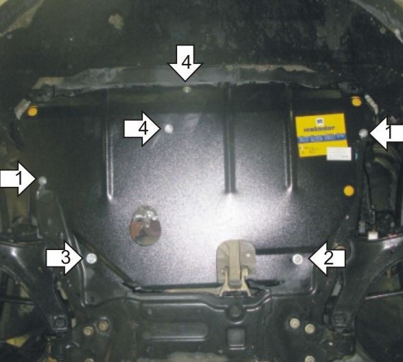 Защита стальная Мотодор для картера двигателя и КПП на Ford Galaxy/S-max и Mondeo фото 2