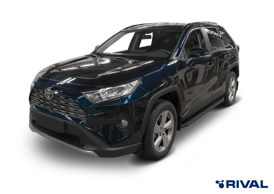 Порог-площадка Rival Premium-Black A180ALB c комплект крепежа для Toyota RAV4 (XA50) фото 2