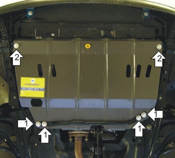 Защита стальная Мотодор для картера двигателя, КПП на Peugeot 207 и Citroen C3 Picasso фото 2