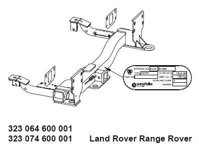 Фаркоп WESTFALIA для Land Rover Range Rover III (только балка) фото 2