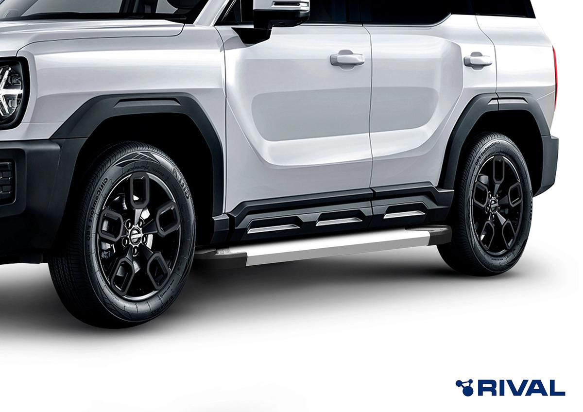 Порог-площадка Rival Silver F180AL c комплектом крепежа для Haval Jollion (1 поколение) и Haval H3 (1 поколение) фото 5