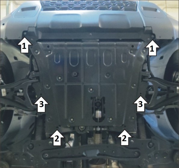 Защита стальная Мотодор для картера двигателя и КПП, переднего бампера на Renault Duster фото 3