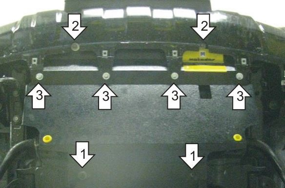 Защита стальная Мотодор для радиатора на Nissan Pathfinder фото 2