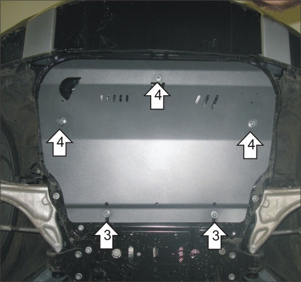 Защита алюминиевая Мотодор для картера двигателя, КПП на Land Rover Discovery Sport и Range Rover Evoque фото 4