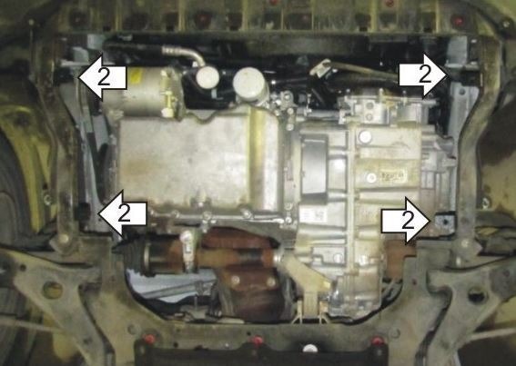 Защита АвтоСтандарт для картера двигателя, КПП на Ford Kuga (CBS) фото 3